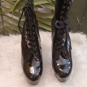 Pleaser Delight-1020 Patent Leather Ankle Bootie